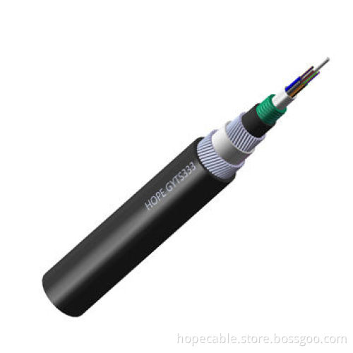 Sheath GYTS333 Cable, Steel Wire,Loose tube,Steel tape,Strength,Filling compound,Aerial duct buried